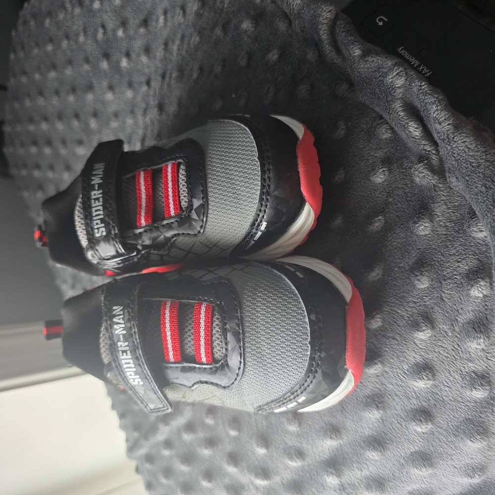 Spiderman Black and Red Athletic Sneakers with Velcro